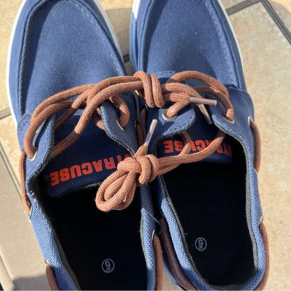 Syracuse University navy blue and Orange men’s boat shoe FOCO size 9 - Picture 10 of 11